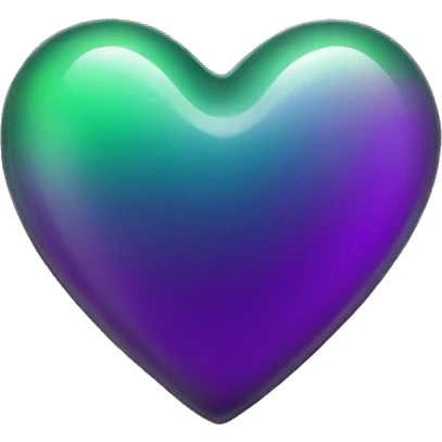 Purple green glass heart  emoji