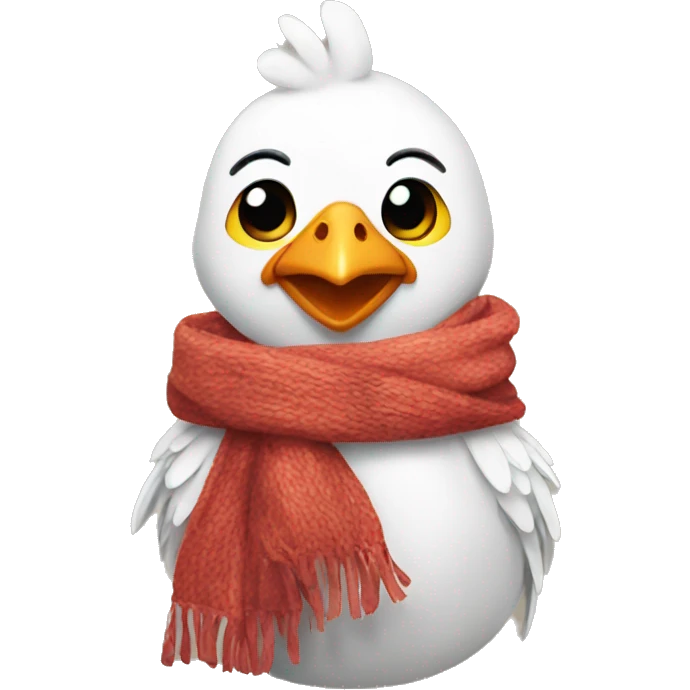 Chicken with scarf emoji