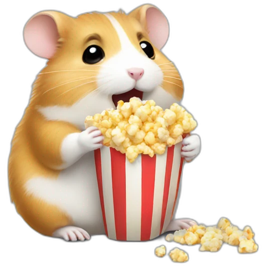 Hamster eating popcorn emoji