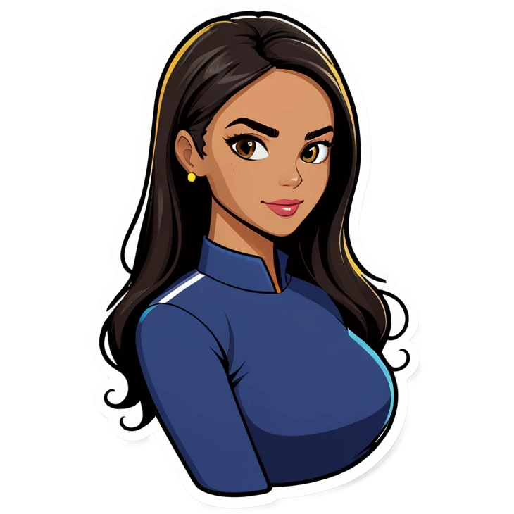 Mujer fit cabello negro  emoji