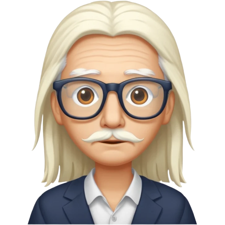 long hair stork with glasses emoji