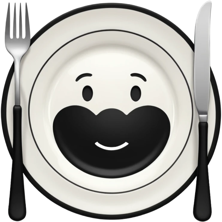empty plate with fork and knife setting emoji