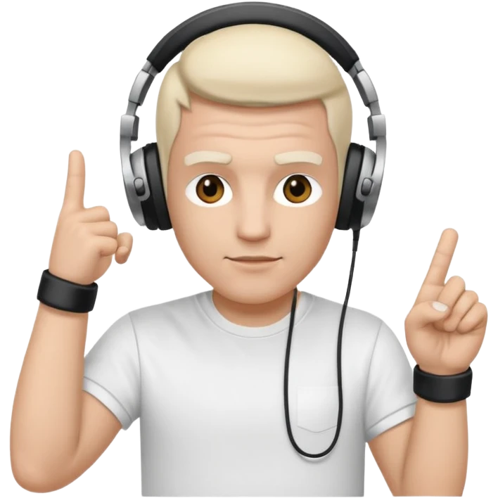White DJ with middle finger up emoji