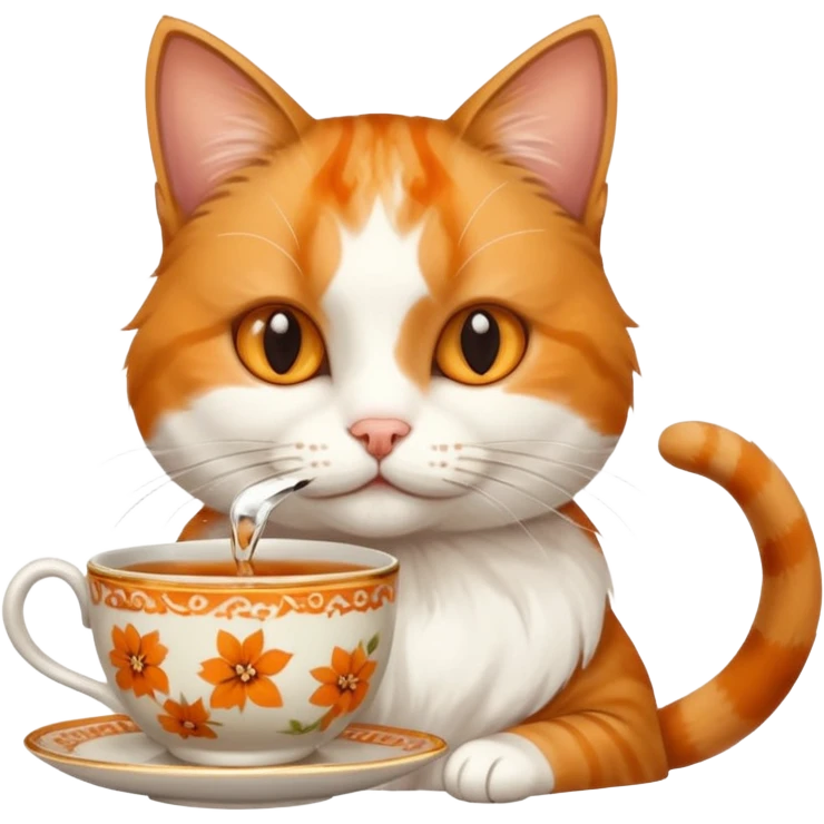 Çay içen kedi emoji