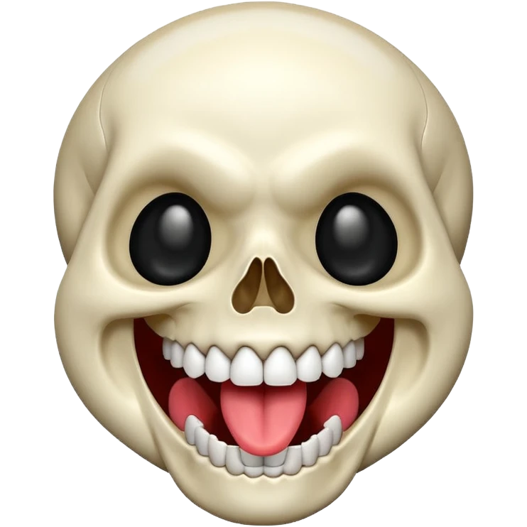 Skull laughing tongues out emoji
