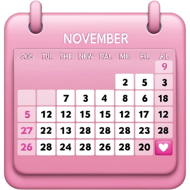 pink calendar of november 2025 emoji