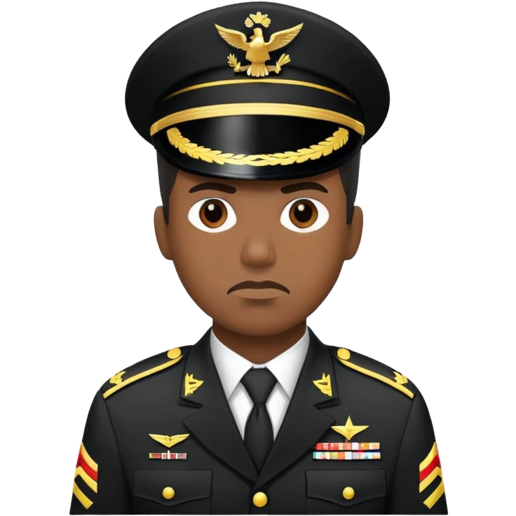 Black Army Soldier in the rank of major emoji