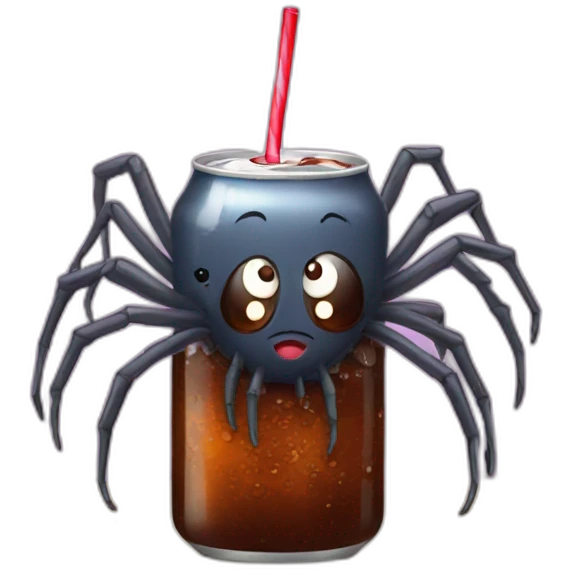 spider drinking cola emoji