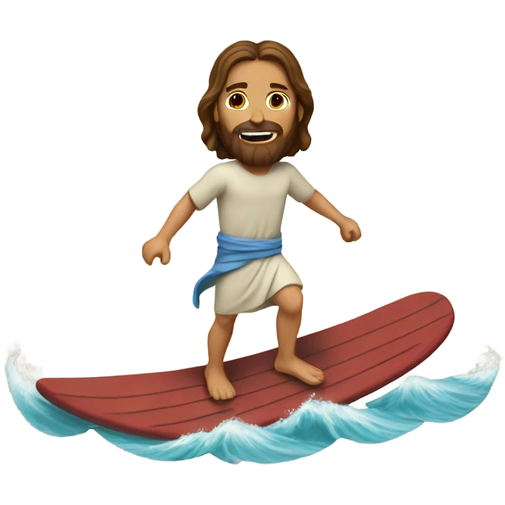 Jesus surfing  emoji