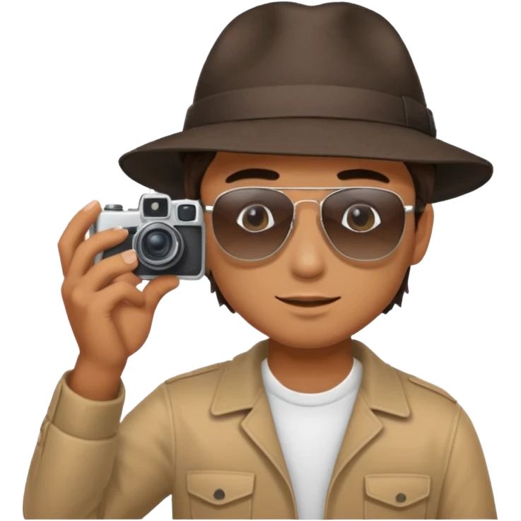 man facing away holding a camera emoji