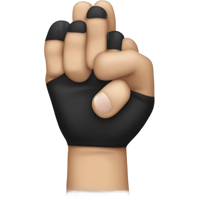 Hand holding black slides emoji