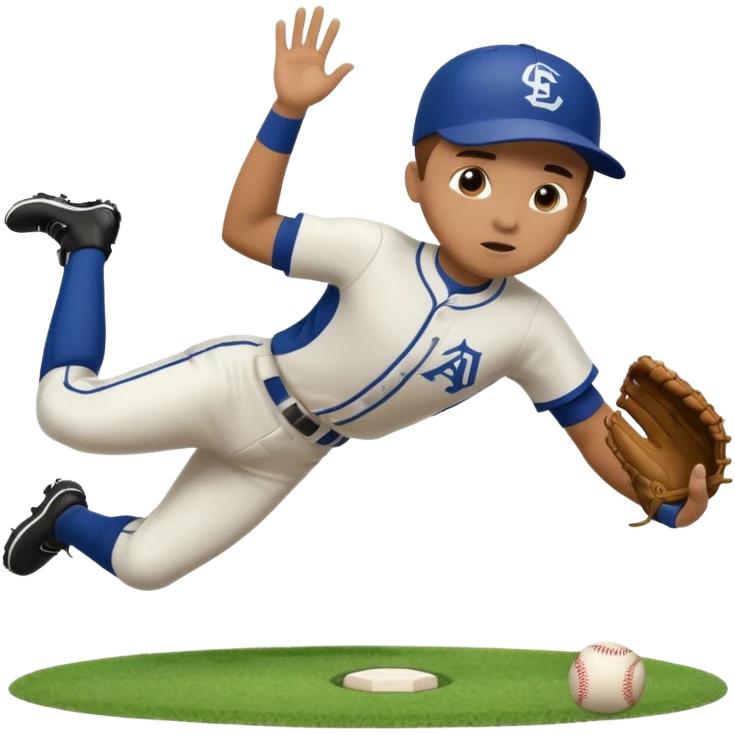 baseball player diving to catch the ball emoji