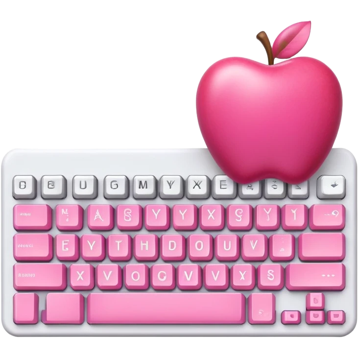 Custom mechanical keyboard pink apple  emoji
