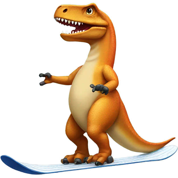 Snowboard dinosaur emoji