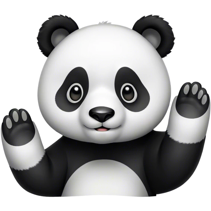 Waving panda bear emoji