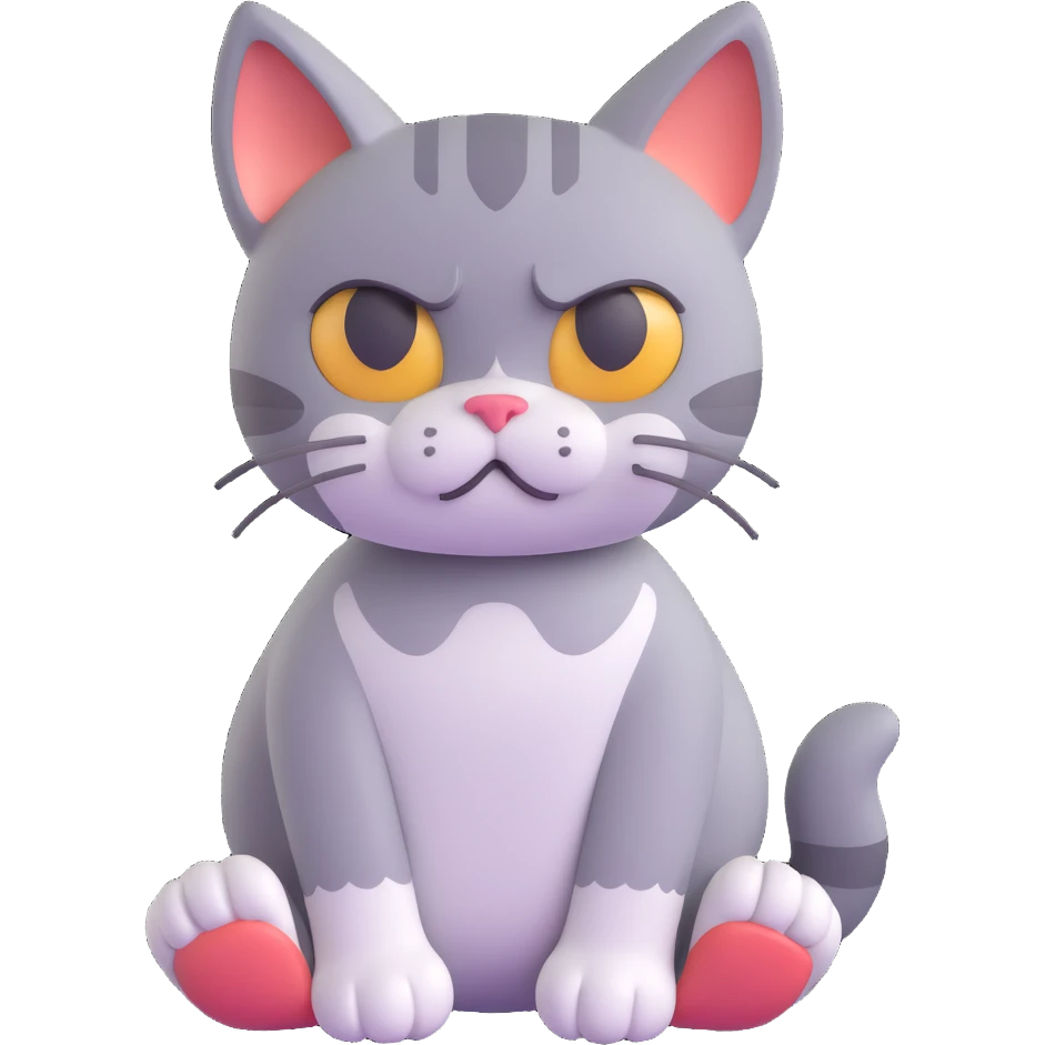 a cartoon cat frowning, paws pressed together downward, very sad and disappointed emoji