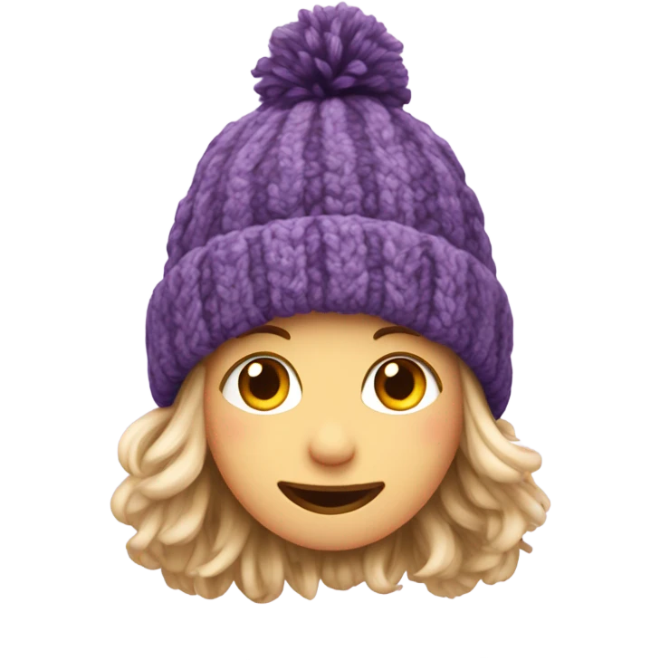 Purple knitted hat emoji