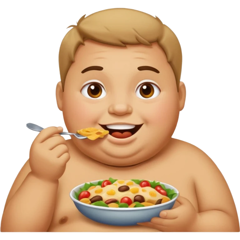 fat person eating food emoji