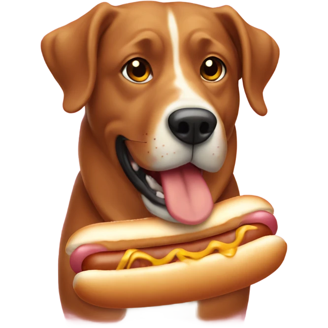 Perro comiendo un hot dog emoji