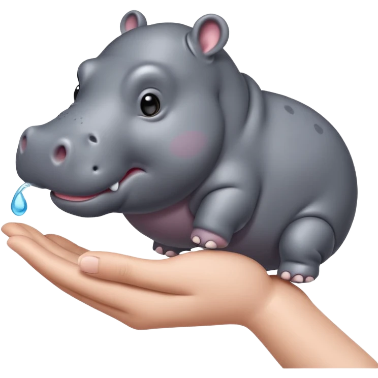 A little hippo in the hand emoji
