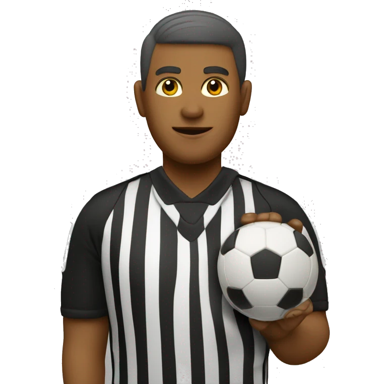 a referee with a soccer ball and whistle emoji
