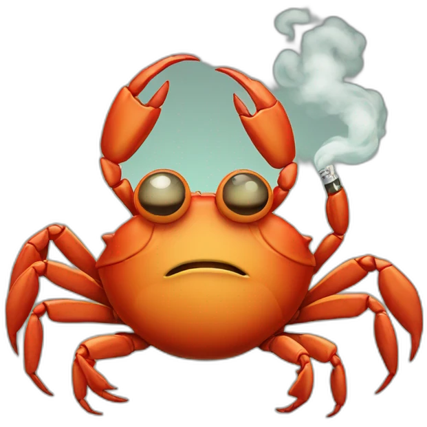 crab smoking cigarette emoji