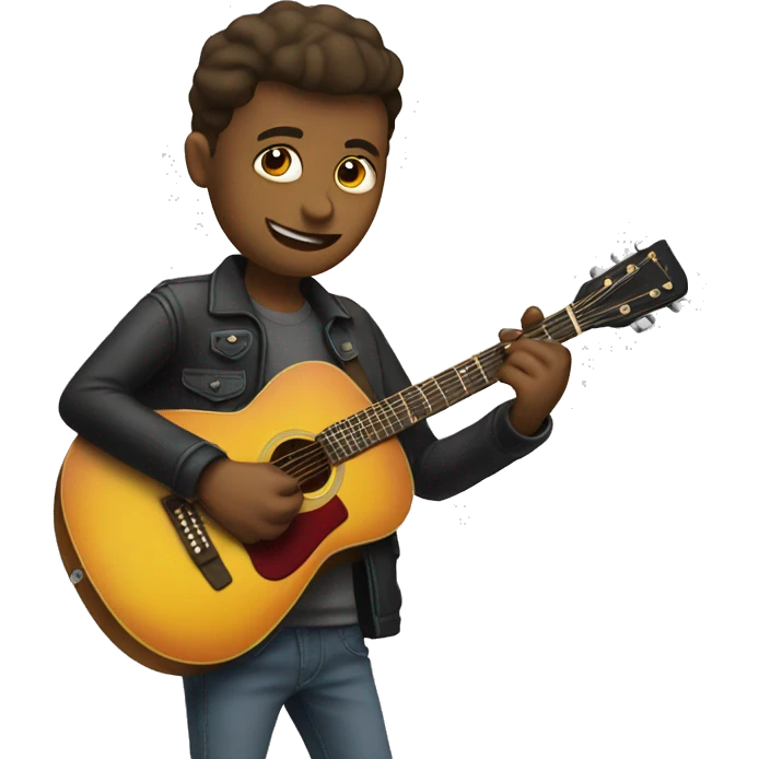 person strumming guitar with plectrum emoji