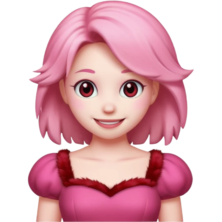 Amy Rose from Sonic, emoji style, normal facial expression emoji