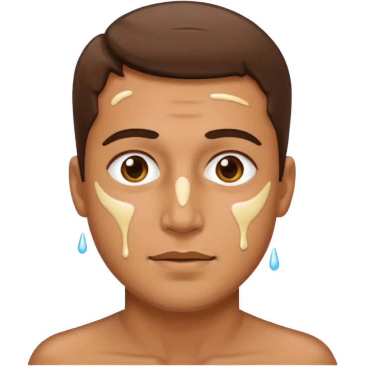 Guy face glazed by loads of cum emoji