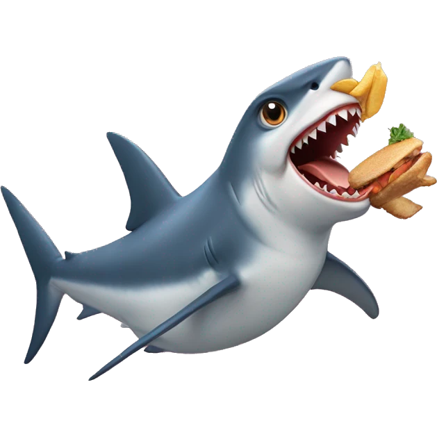shark swallow chicken emoji