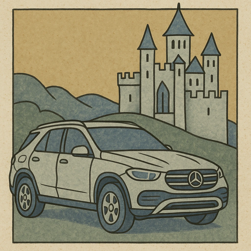 mercedes gle 166 near castle emoji