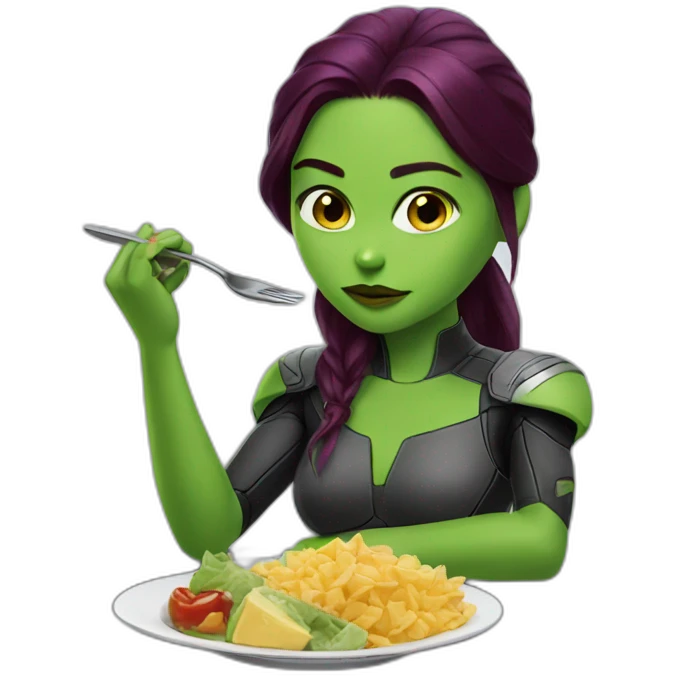 Gamora eat lunch emoji