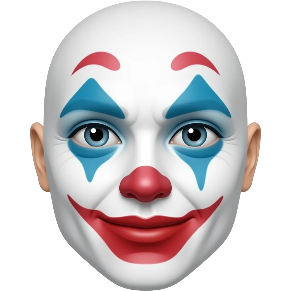 Face paint mask red lips blue eyeshadow and white paint mask face emoji