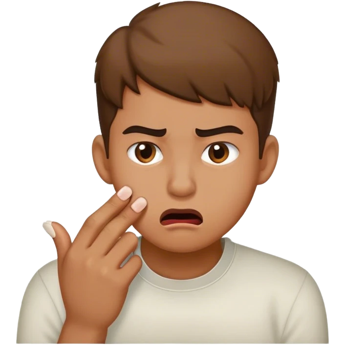 a face biting vos nail while puting a confussion face emoji
