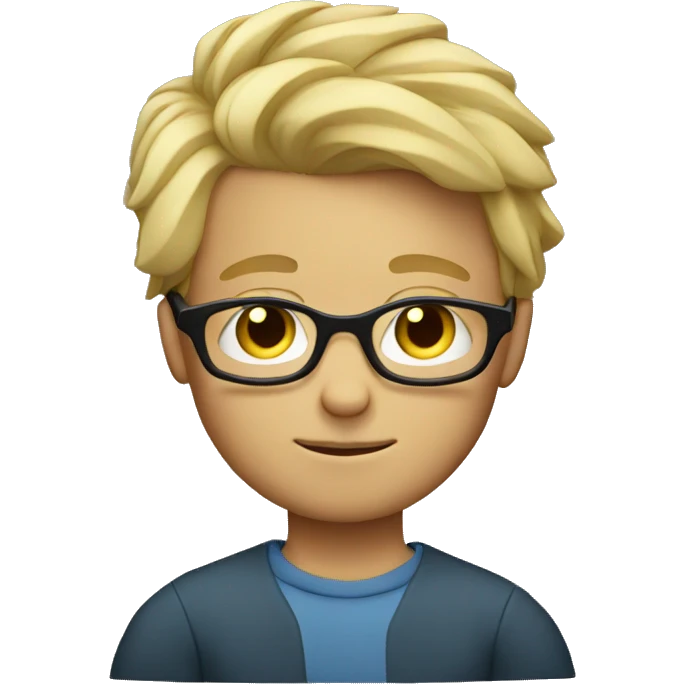 blonde boy with glasses emoji