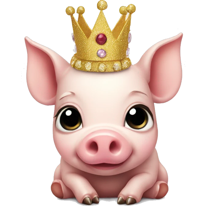 baby pig wearing a sparkly crown  emoji