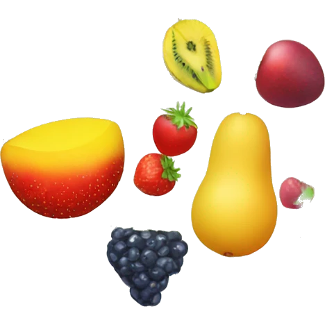 fruit basket with cherry strawberry pineapple blueberry mango grape kiwi & watermelon  emoji