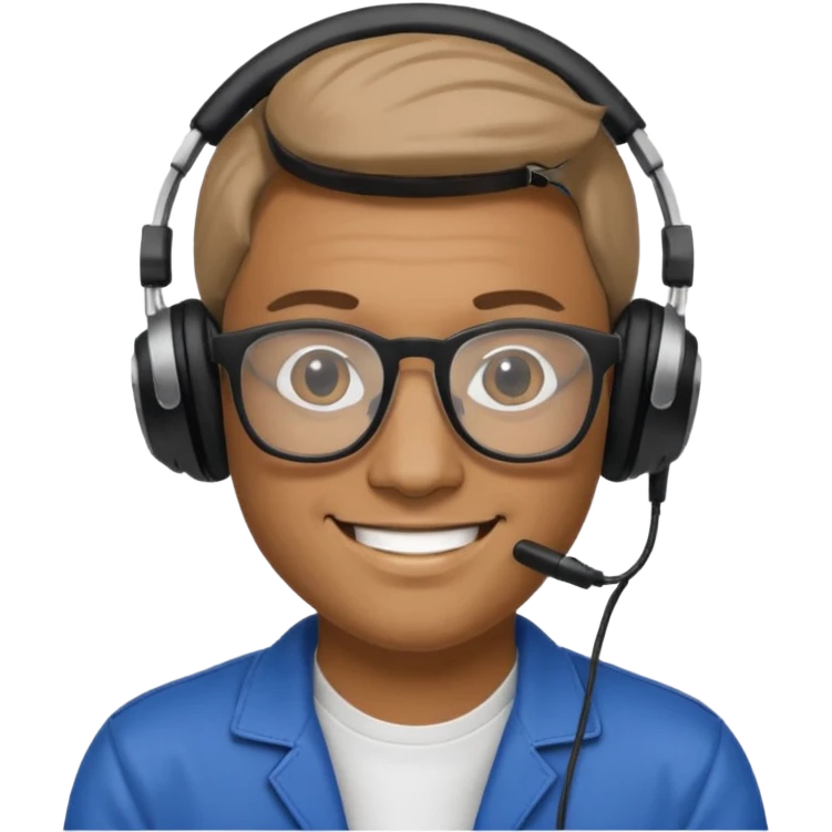persona dj con audifonos , lentes y nombre FABRI emoji