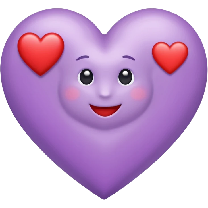 un corazon rojo CON LA LETRA F EN EL CENTRO DE COLOR LILA emoji