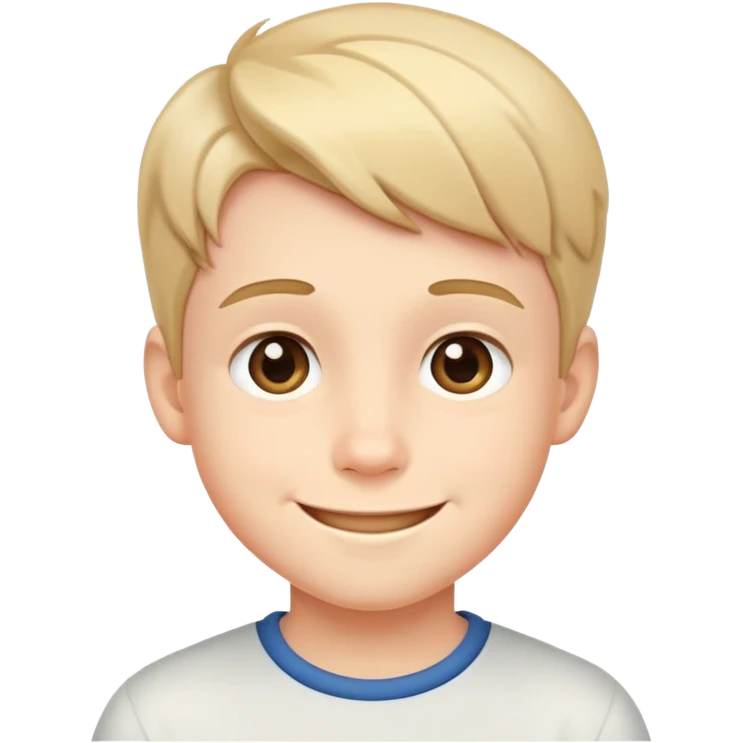 a cute boy with a smile emoji