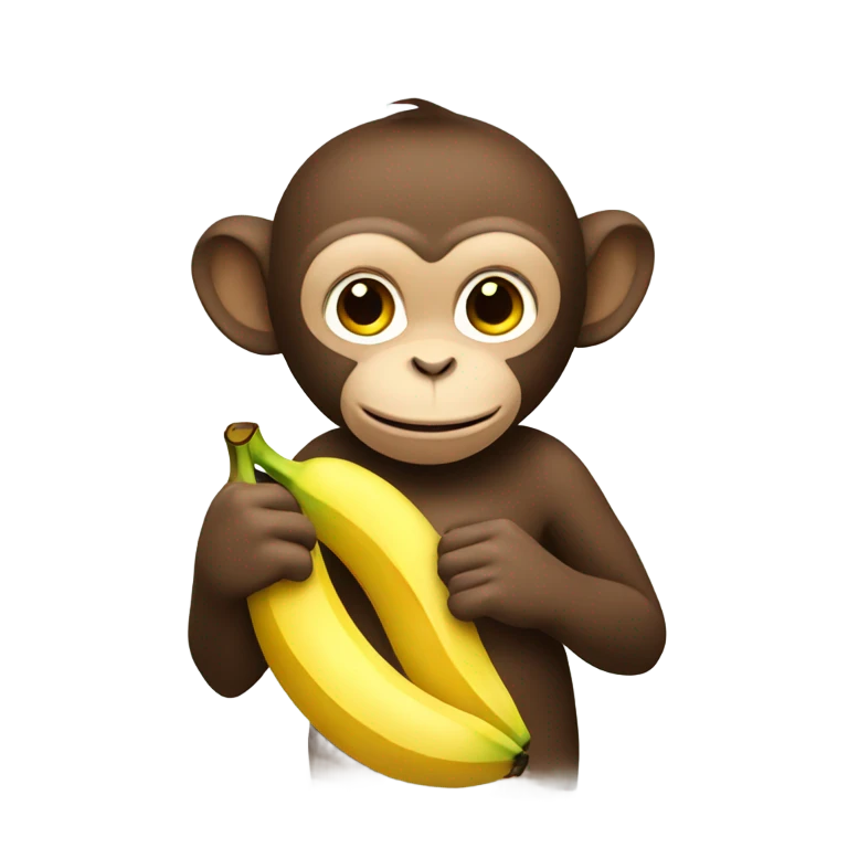 Monkey with banana  emoji