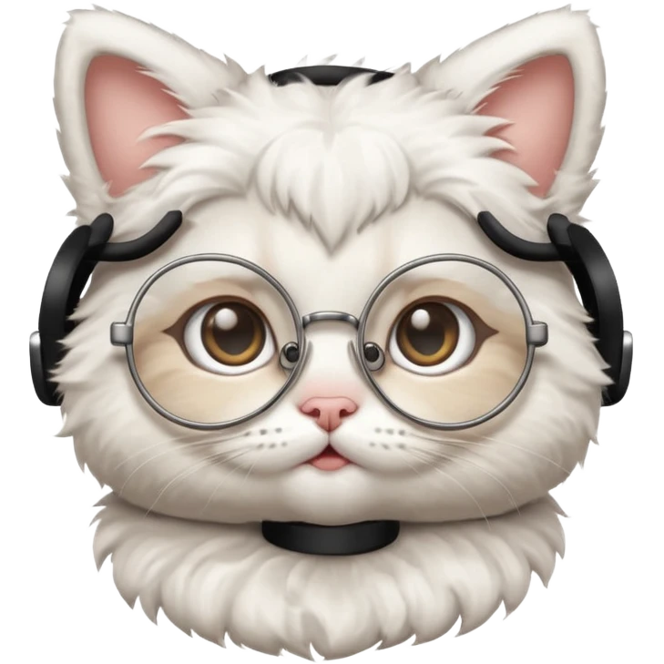 baby Cat with round glasses emoji