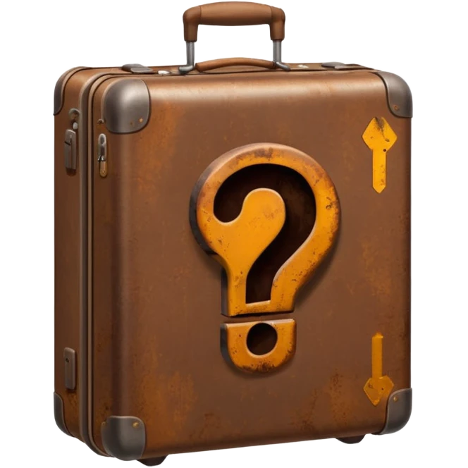 suitcase with a question mark emoji