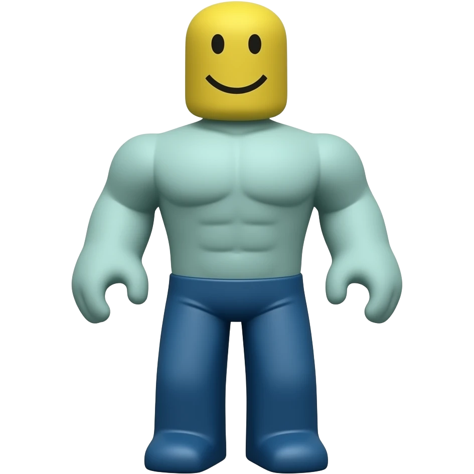 Make a Roblox character remove the  I  I said remove the shirthair and remove the shirt  Remove the eyes in the teeth Remove the eyes and make his head yellow,the teeth make the body blue make the character have Make me see the full character a black smile emoji
