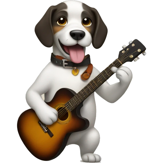 Dog playing guitar emoji
