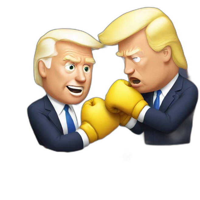 Trump boxing with biden emoji