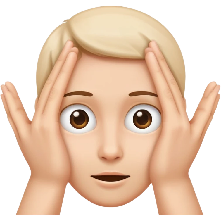 face peeking through hands, playful expression emoji