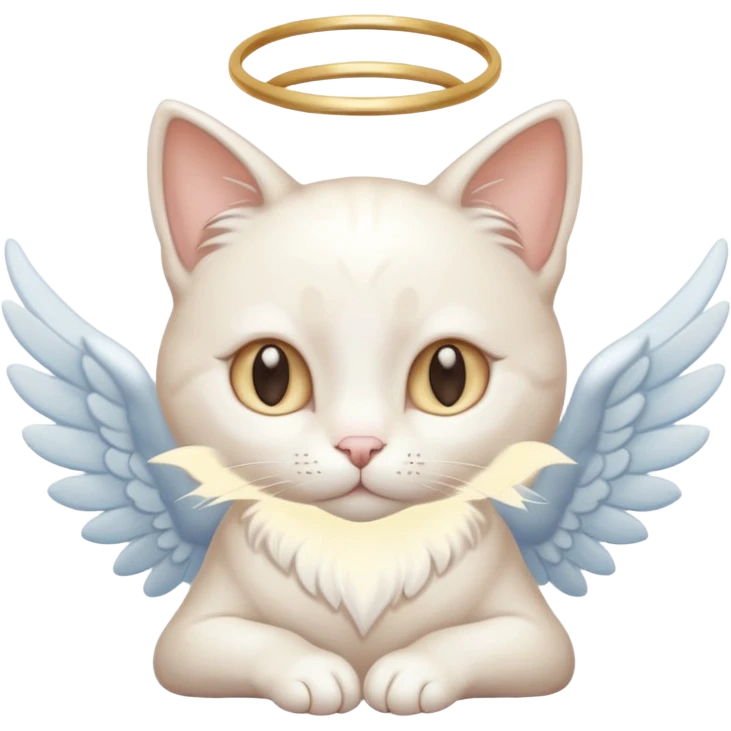 Pastel pale whitish shiny divine glorious holy glossy angel cat emoji