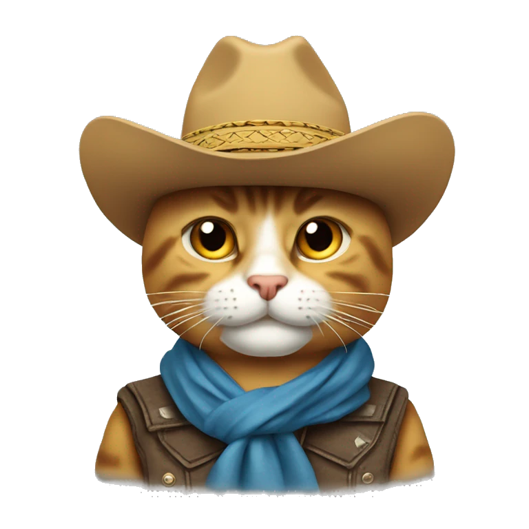 Gato con sombrero de vaquero emoji