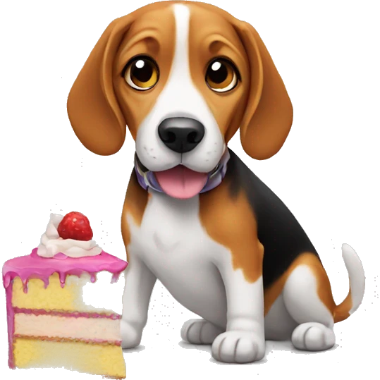Beagle eat cake  emoji